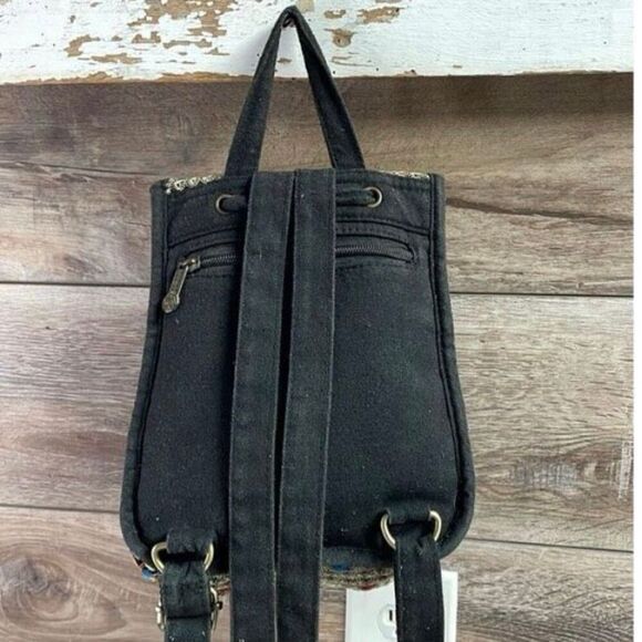 Boho Floral Embroidered Mini Backpack Hobo Style  Multicolor Unbranded Purse Sm - Picture 5 of 6